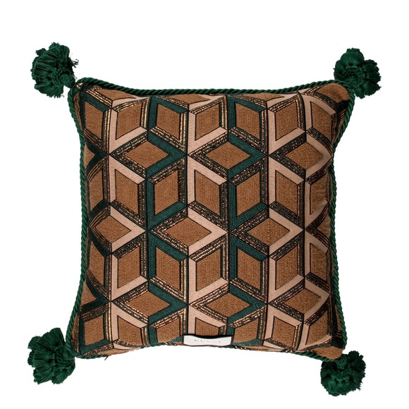 GUCCI SILK BLEND EMBROIDERED TIGER THROW PILLOW - Picture 2 of 2